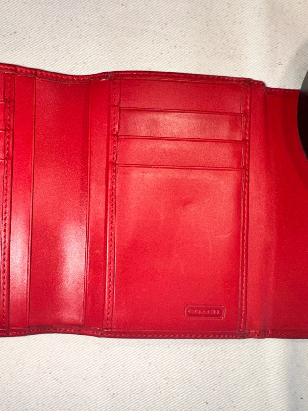 Coach Vintage Frame Wallet 7891 • Polished Calfskin • Y2K Archive Red ❤️ - Picture 7 of 11